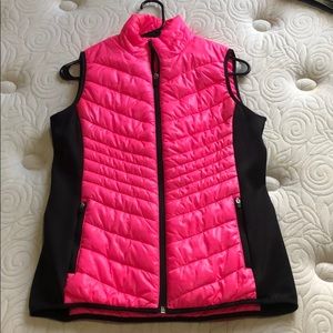 Neon Pink Puffer Zip Up Vest